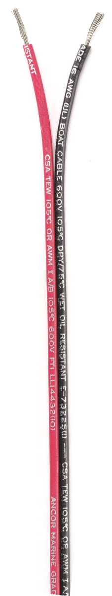 153110 16-2 gauge Flat Ribbon Bonded Cable - Black & Red