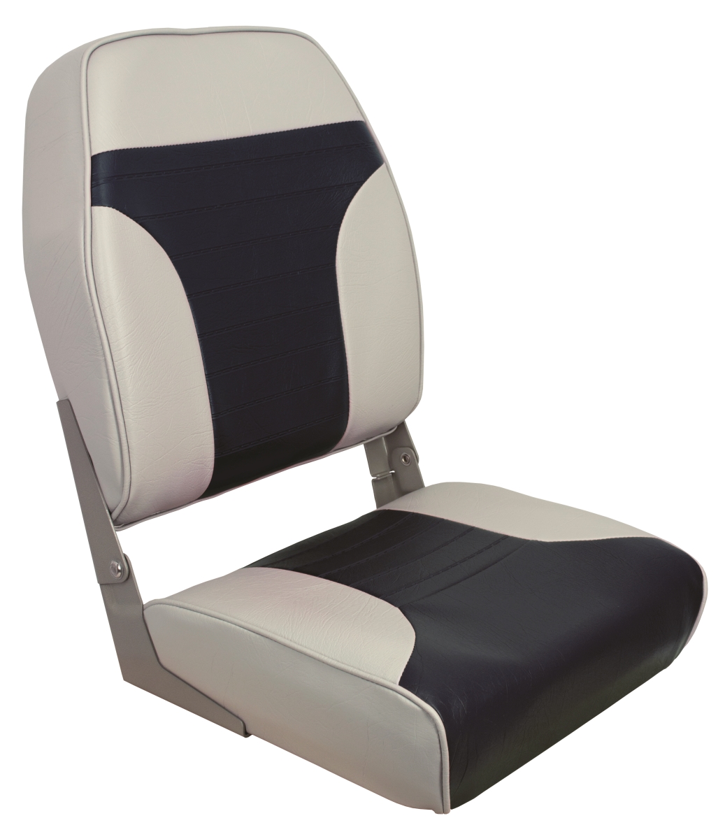 1040661 High Back Folding Chair, Gray & Blue