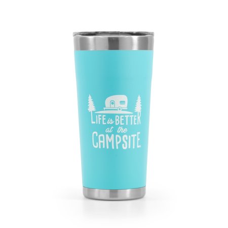 Picture of Camco 126.3057 20 oz Life is Better at the Campsite Tumbler&#44; Blue