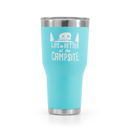 Picture of Camco 126.3058 30 oz Life is Better at the Campsite Tumbler&#44; Blue