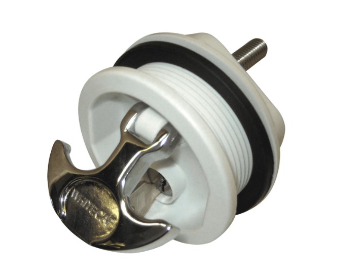 T-Handle Latch - Chrome Plated Zamac/White Nylon - Locking -