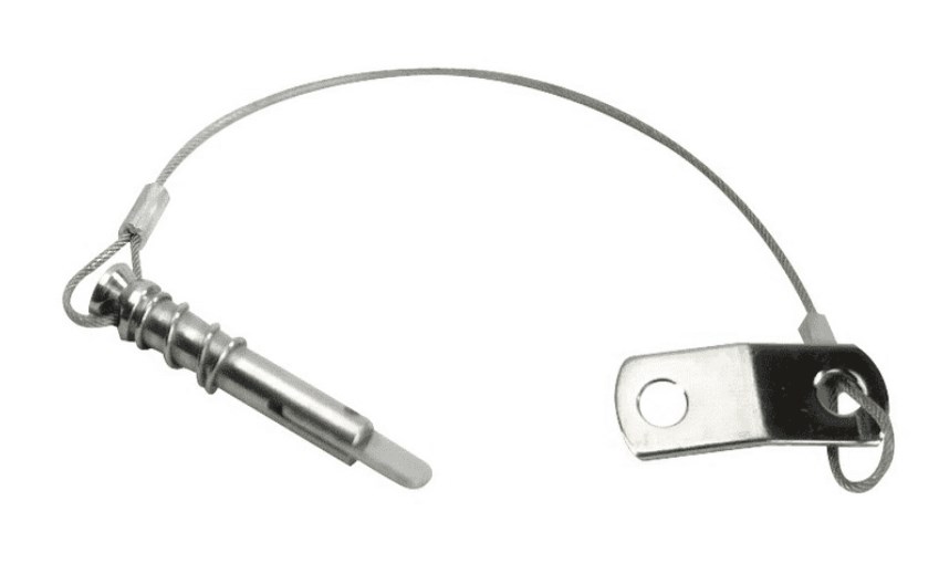 3007.0253 Stainless Steel Spring Type Pin & Lanyard with Tab