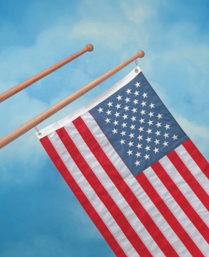 Whitecap Teak Flag Pole, 48"L, 1-1/4" Base Diameter in Grey