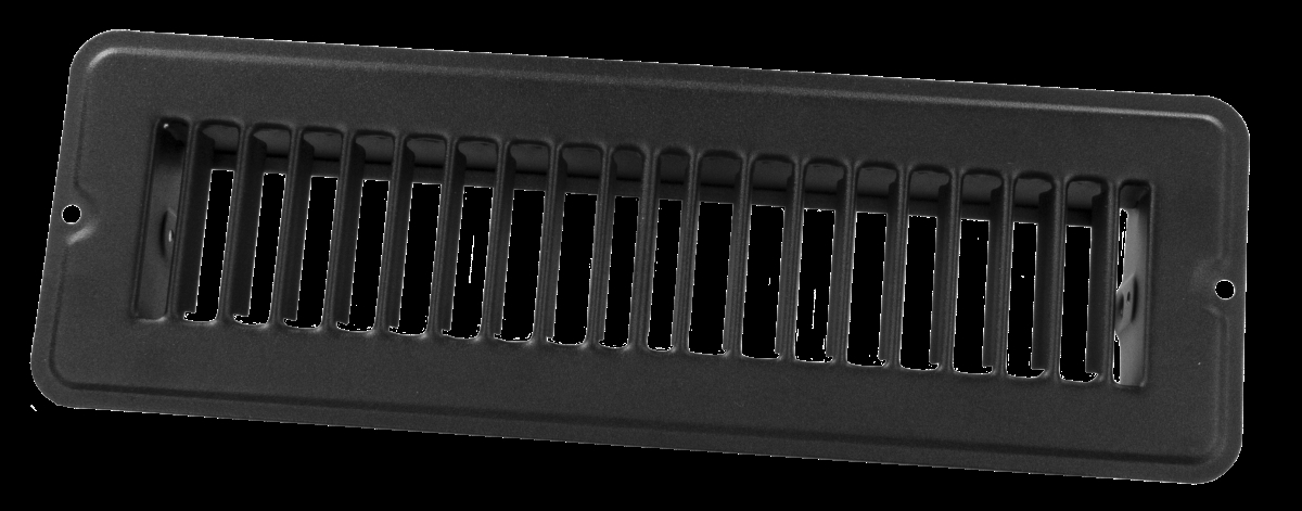 Floor Mount; Rectangular; 4 Inch Width x 8 Inch Length; With Damper; Powder Coated; Black; Steel