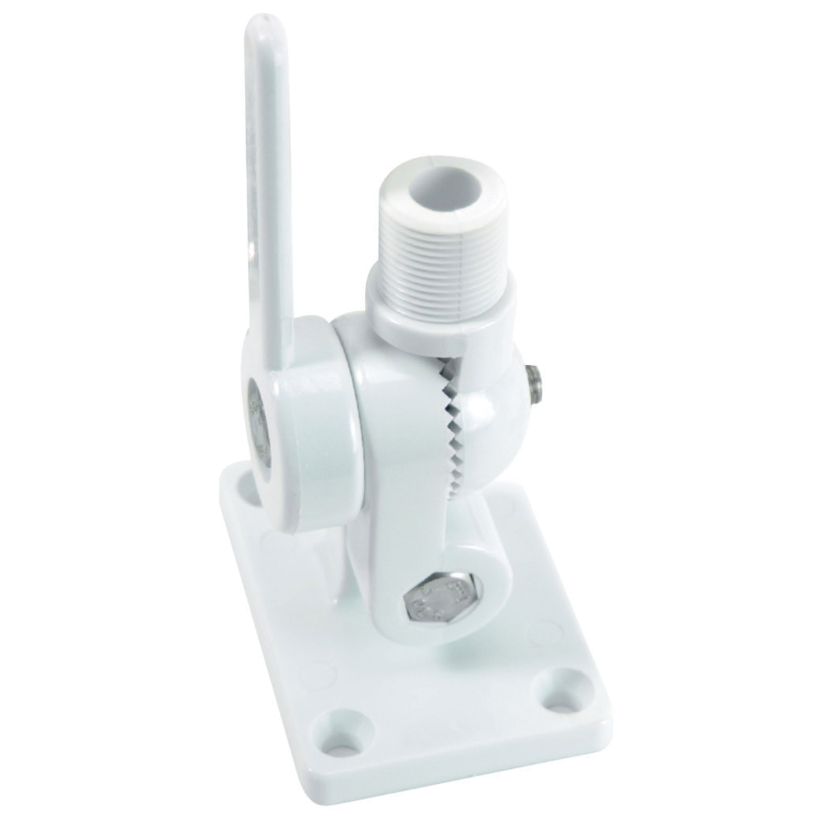 3.56 x 2.5 in. S-1805C Nylon Ratchet & Antenna Mount with Base, White