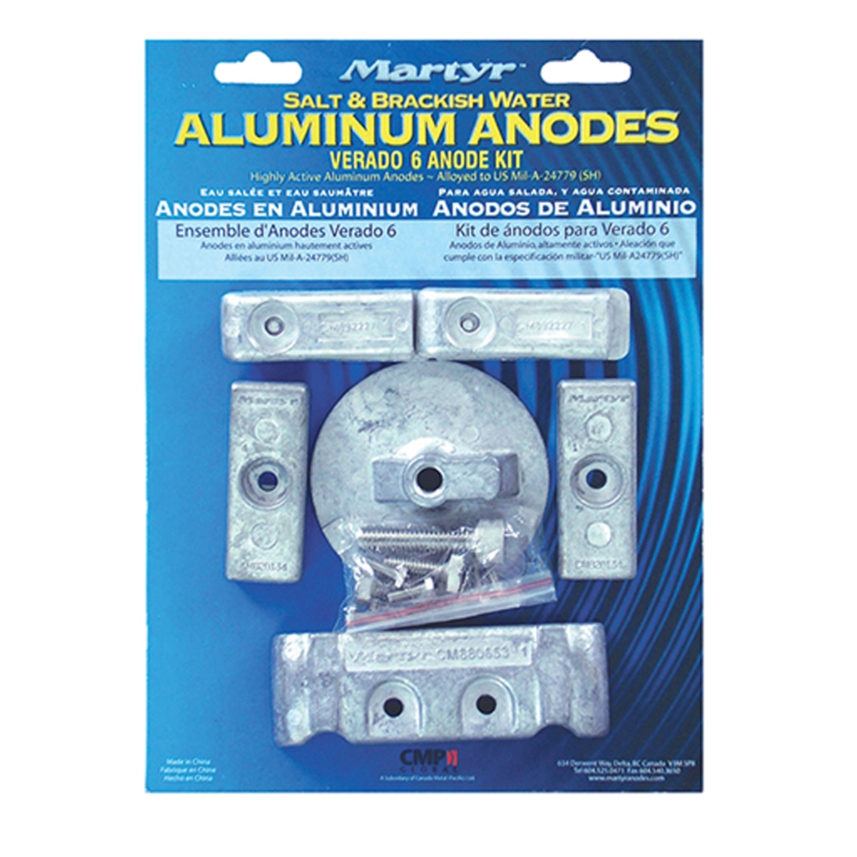 Picture of Martyr 3005.2764 CMVERADO6KITA Aluminum Anode Kit for Mercury Verado 6 Engine