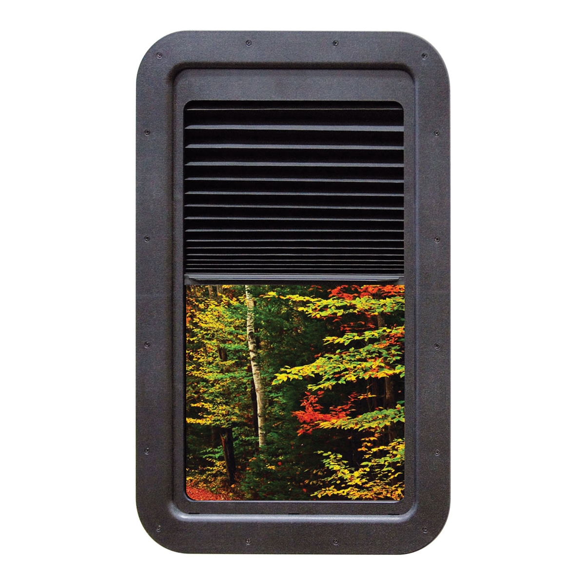 AP Products Thin Shade RV Door Window Assembly with Built-In Shade, Black | Camping World
