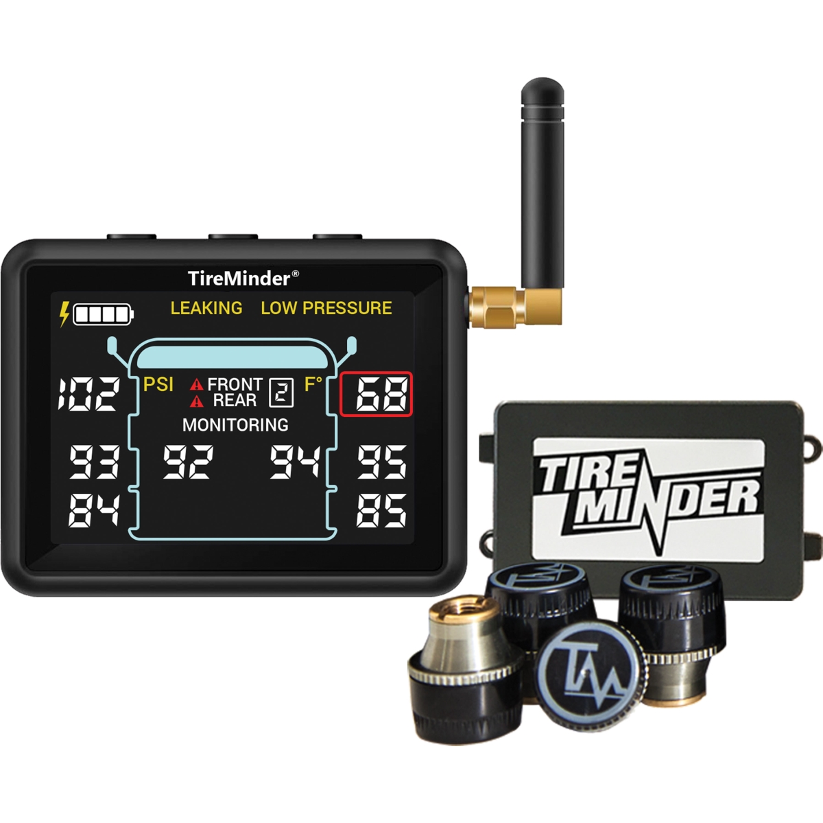 TireMinder i10 Tire Pressure Monitor System TPMS with 4 Transmitters - Battery Accessories