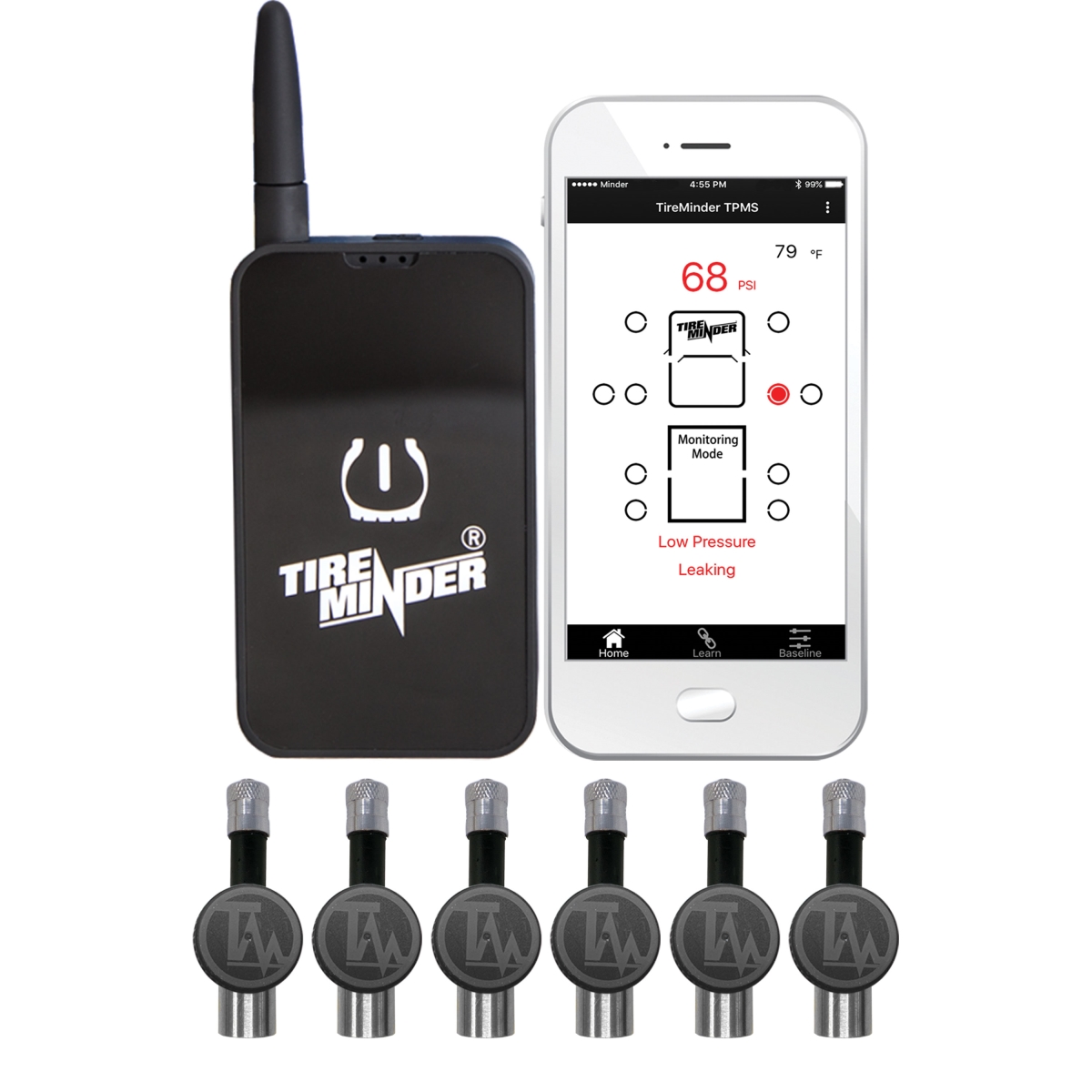 TireMinder Smart TPMS Tire Monitoring System with 6 Flow-Through Transmitters in Blue | Camping World