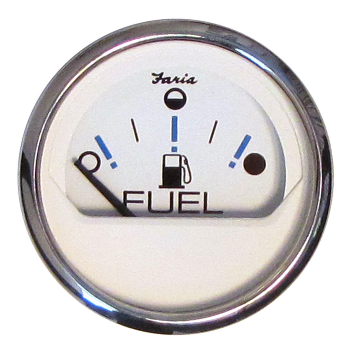 Picture of Faria 3003.3822 13818 Chesapeake Fuel Level Gauge&#44; White Stainless Steel - 2 in.