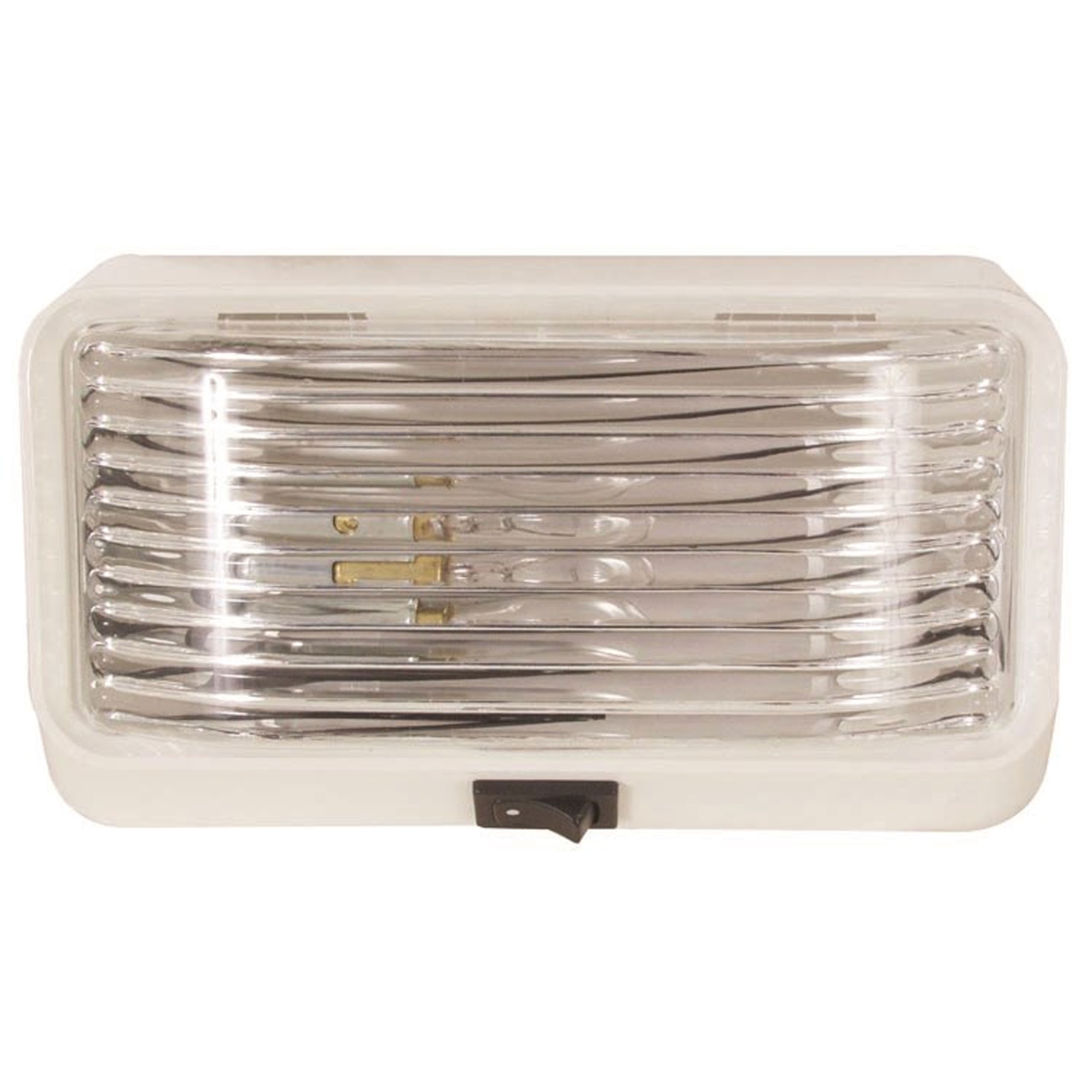 3003.1774 RVPL3CFS Rectangular Porchlight, Clear & White Housing