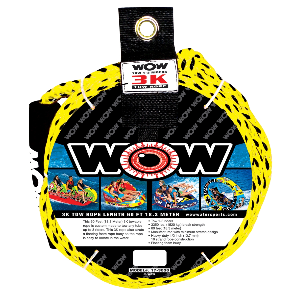 Picture of Wow Watersports 3005.7891 17-3030 3-Rider Tow Rope - 3K&#44; 60 ft.