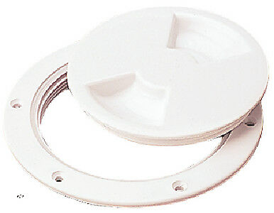 4.44 in. Screw Out Deck Plate, White