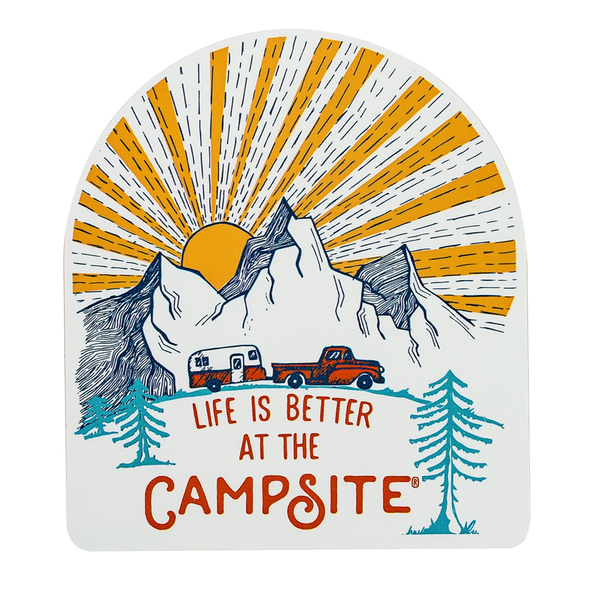 Picture of Camco 9126.3254 Life is Better at the Campsite RV Decal Sticker&#44; Sunrise