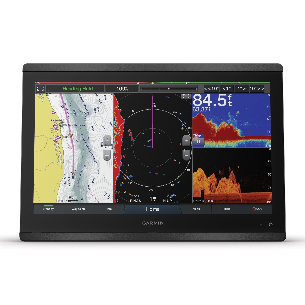 Picture of Garmin 3005.4689 16 in. GPSMAP 8616xsv Chartplotter & Sonar Combo with Full HD In-plane Switching Touchscreen