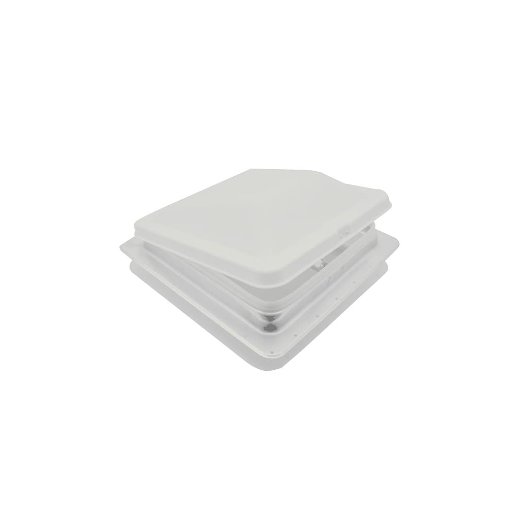 14 in. Universal Roof Vent with 12V Fan & Exchange Lid, White