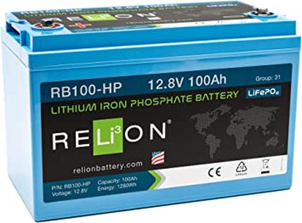 12V RB100-HP Series 100Ah Lithium Battery for Starting & Cycling -  ReliOn, RE900594