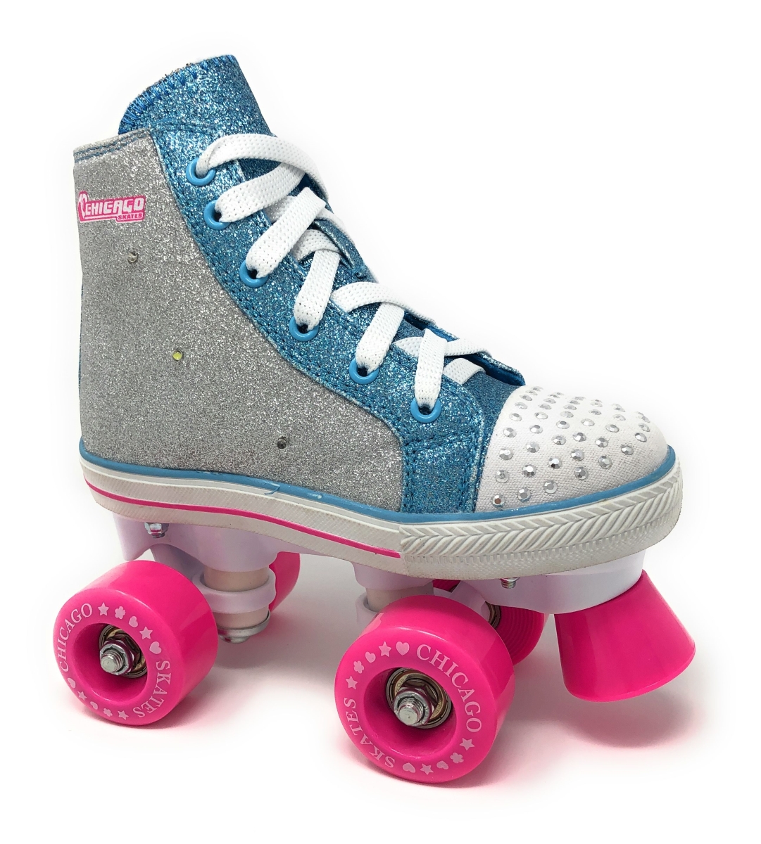Picture of Chicago Skates CRS120-J10 Fashion Skates for Girls with Flashing Lights&#44; Silver - Size J10