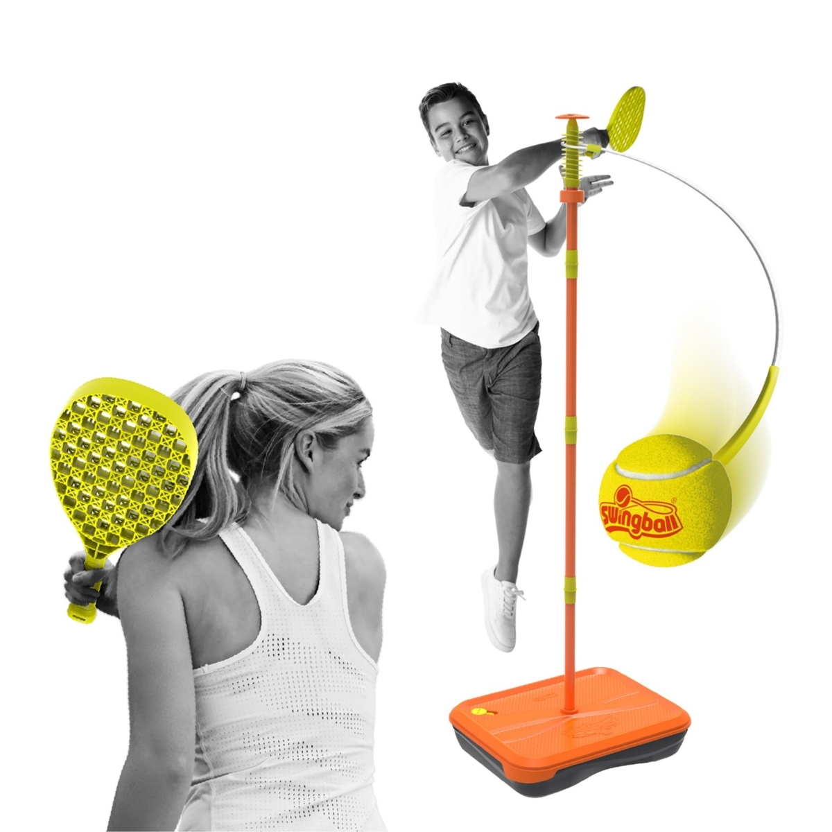 Picture of Mookie MK7285 Swingball Tennis Set Tournament All Surface&#44; Orange & Yellow