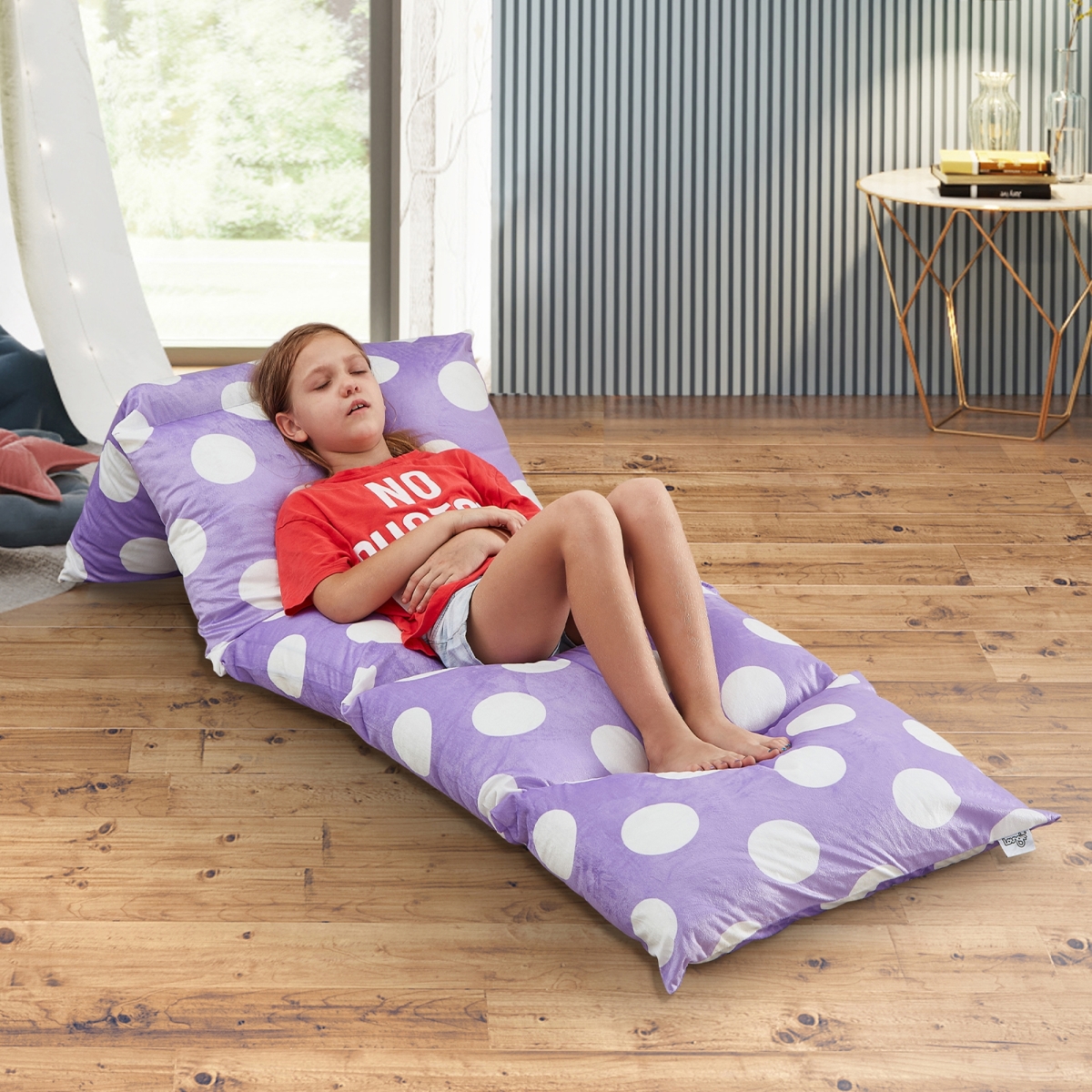 Picture of Inspired Home LC186-20LW-UE 88 x 26 in. Microfiber Posh Living Bean Bag Covers, Purple Polka Dots