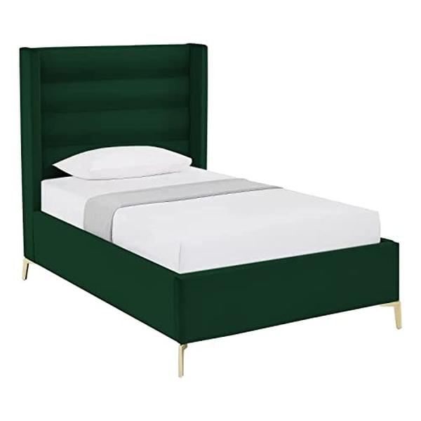 BD563-02SGF-UE Posh Living Kaeson Upholstered Bed, Green - Full Size