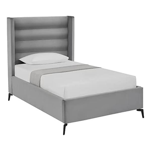 Posh Living Kaeson Upholstered Bed, Light Grey - Full Size