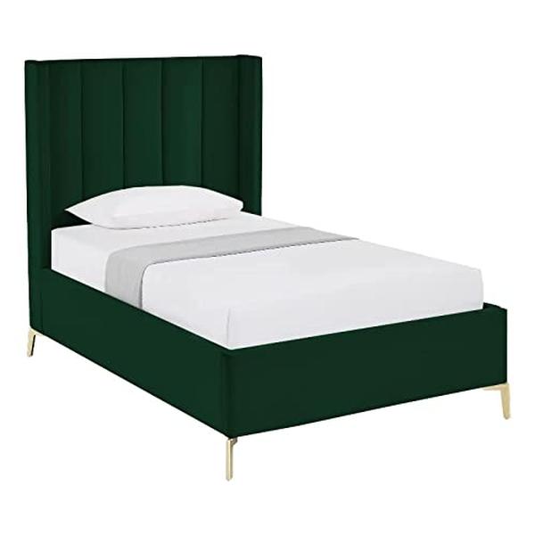 Posh Living Kam Upholstered Bed, Green - Full Size