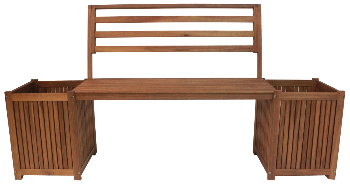 TX 36457 15.35 x 62.99 x 33.27 in. Sequoia Bench with Planters