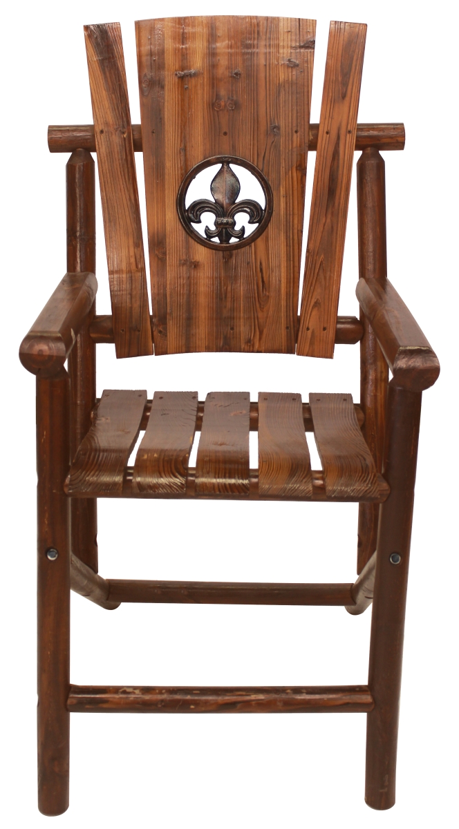 TX 93733  Char-Log Fleur-de-lis Bar Arm Chair