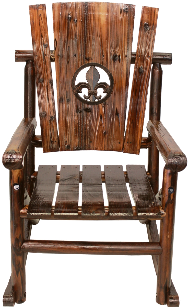 Leigh Country Char Log Fleur-De-Lis Medallion Rocker