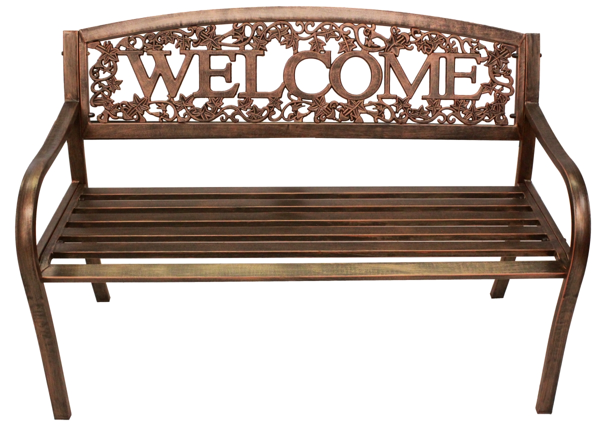 Picture of Leigh Country TX 94101 Leigh Country Welcome Metal Bench&#44; Bronze