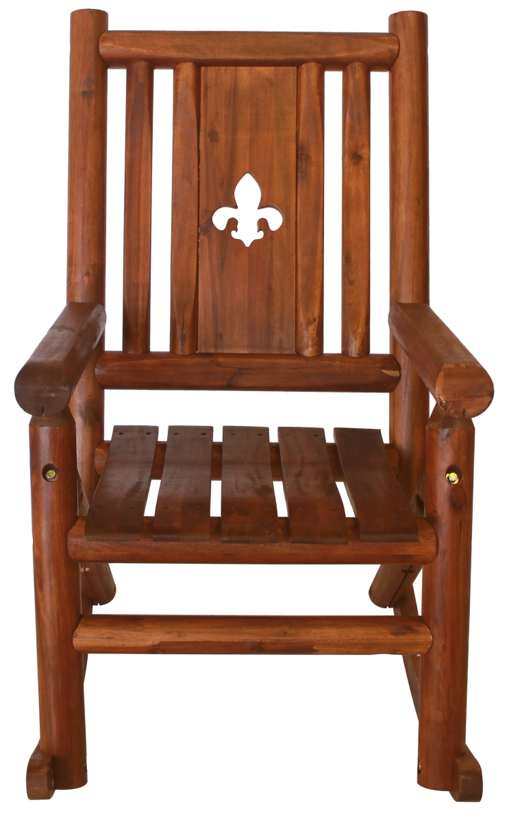 Picture of Leigh Country TX 36003 Amber-Log Fleur De Lis Porch Rocker