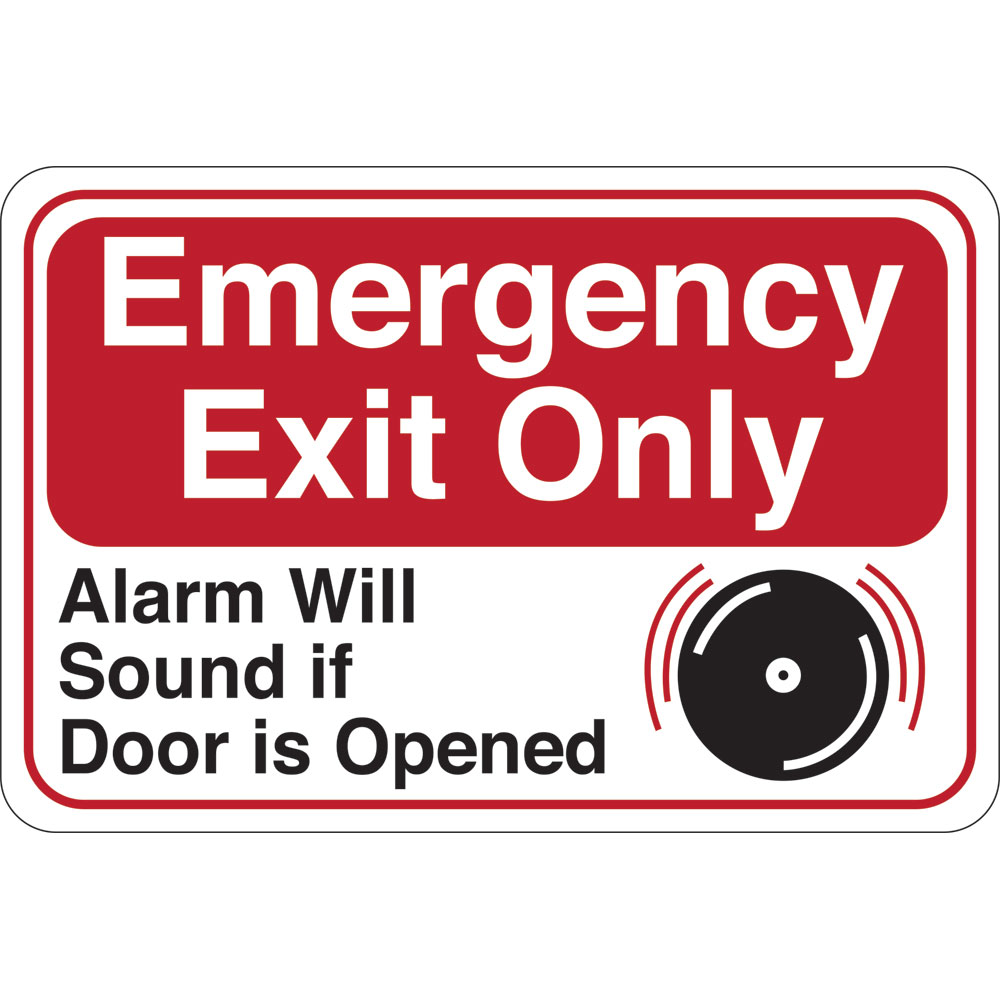6 x 9 in. Emergency Exit Only- Alarm Will Sound Facility Sign