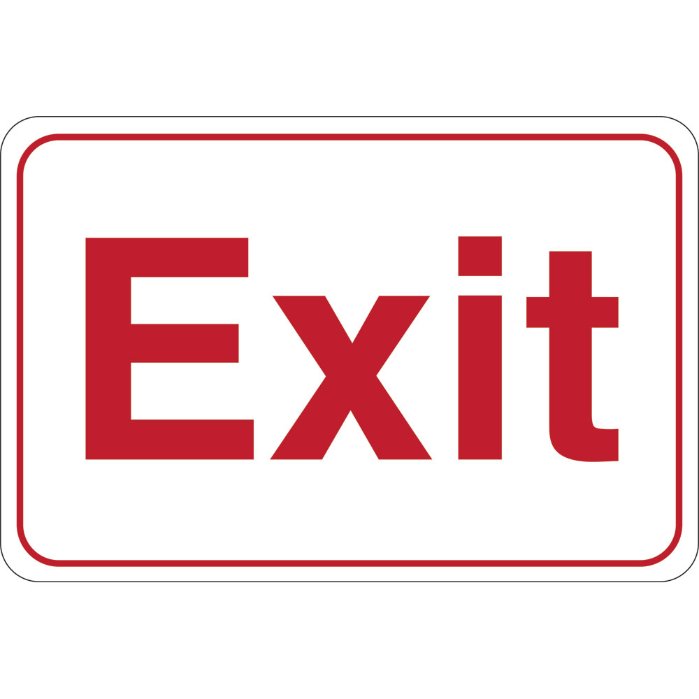 6 x 9 in. Exit Facility Sign, Red
