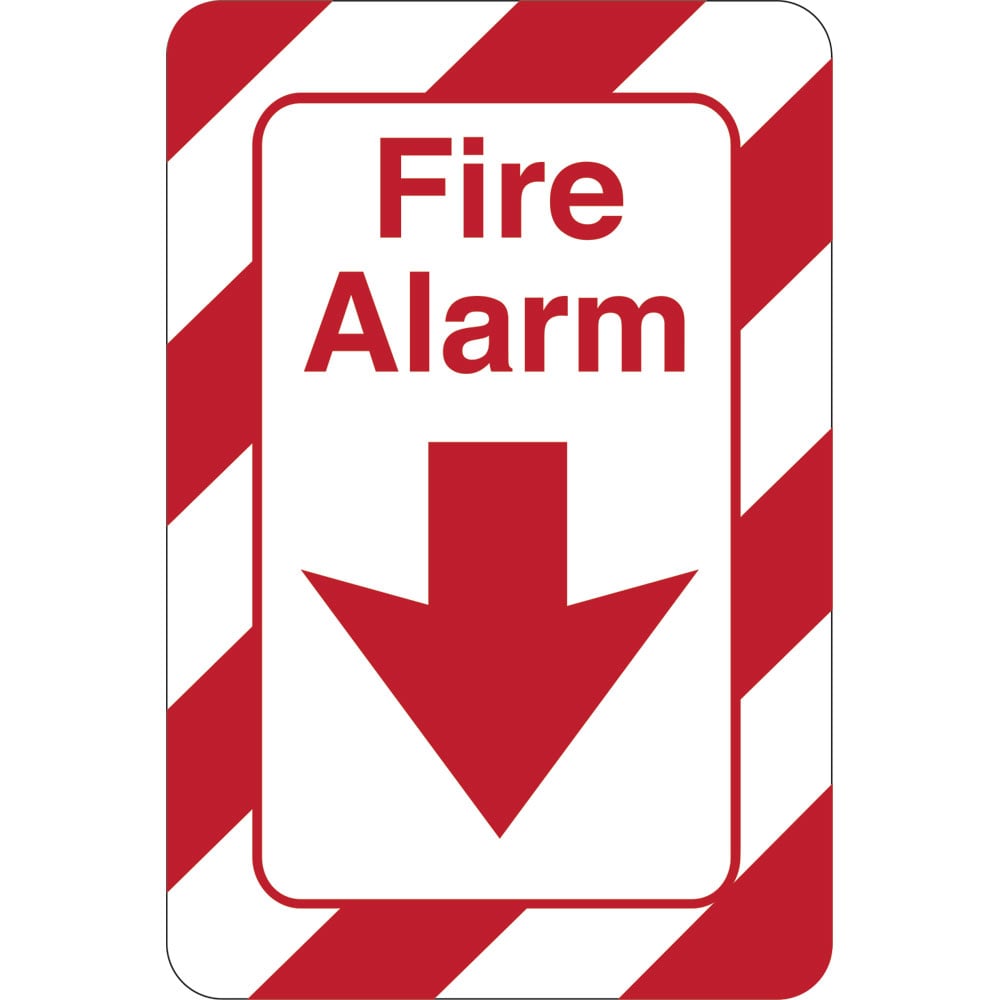9 x 6 in. Fire Alarm Facility Sign, Red & White