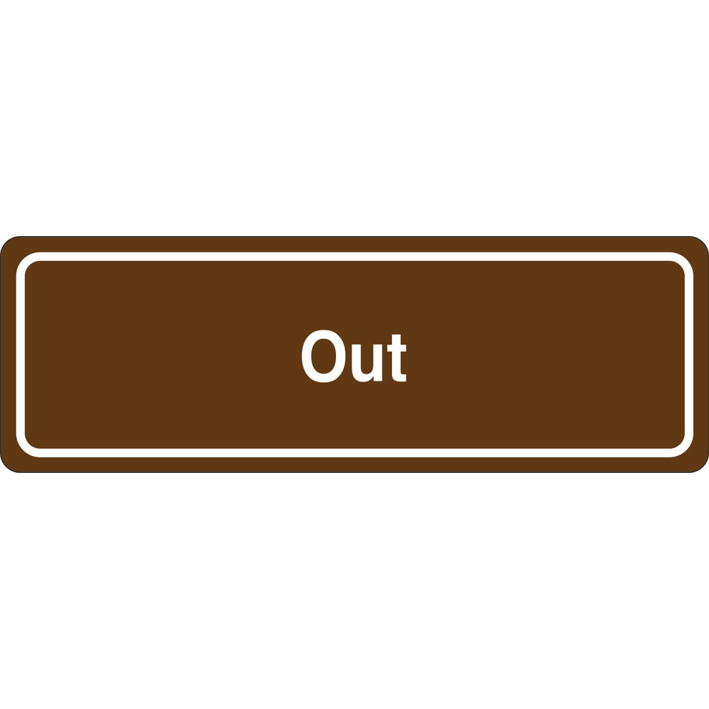 3 x 9 in. Out Single Sided Wall Mount Directional Sign, Brown & White