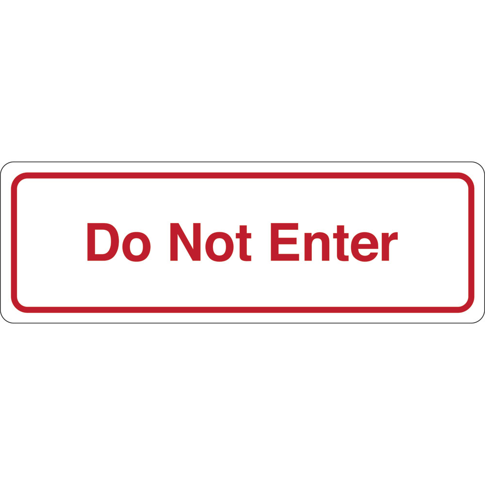 3 x 9 in. Do Not Enter Single Sided Wall Mount Directional Sign, White & Red