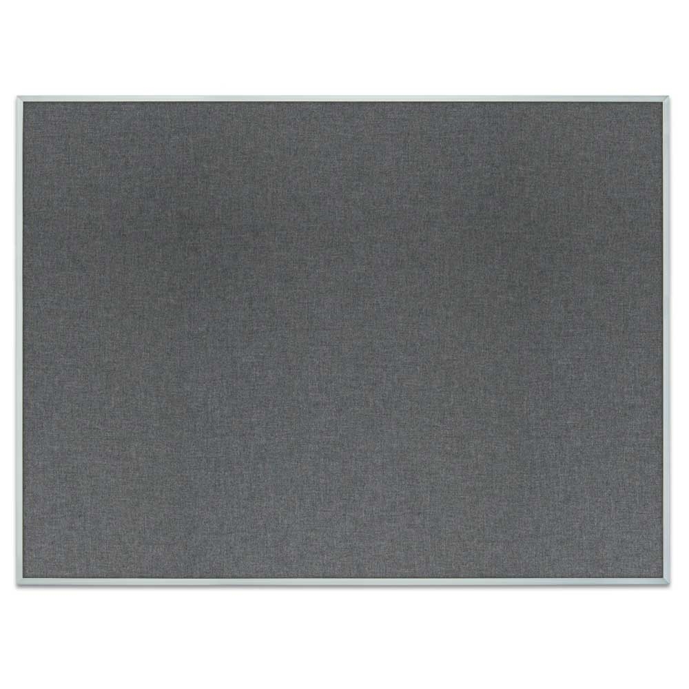 Satin Aluminum Framed Corkboard - Medium Grey - 48in. x 36in. - Self-Healing Cork