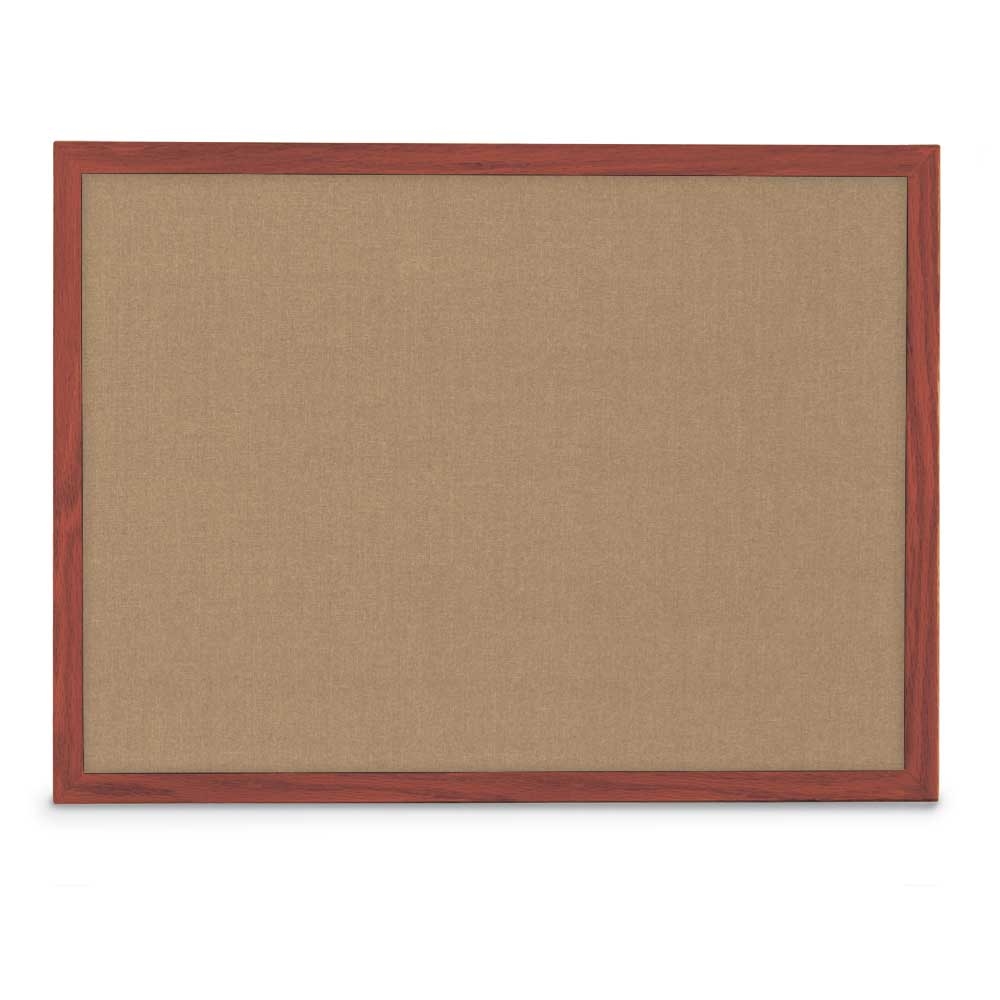 Buff fabric corkboard with cherry wood frame 24' x 18'