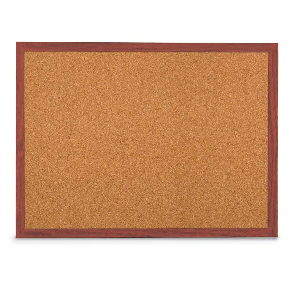 Self healing natural tan corkboard with cherry wood frame 24' x 18'