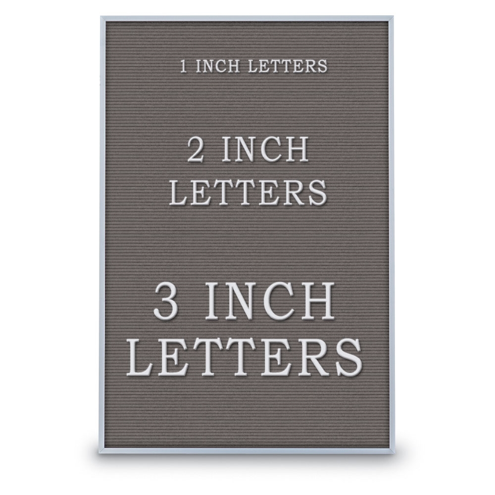 UV1212A-SATIN-GREY Grey felt letterboard 24' x 36' with Satin Aluminum frame