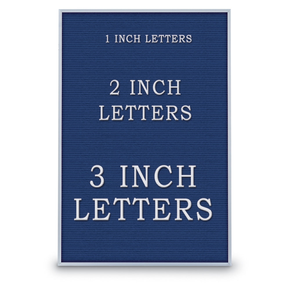 UV1212A-SATIN-BLUE Blue felt letterboard 24' x 36' with Satin Aluminum frame