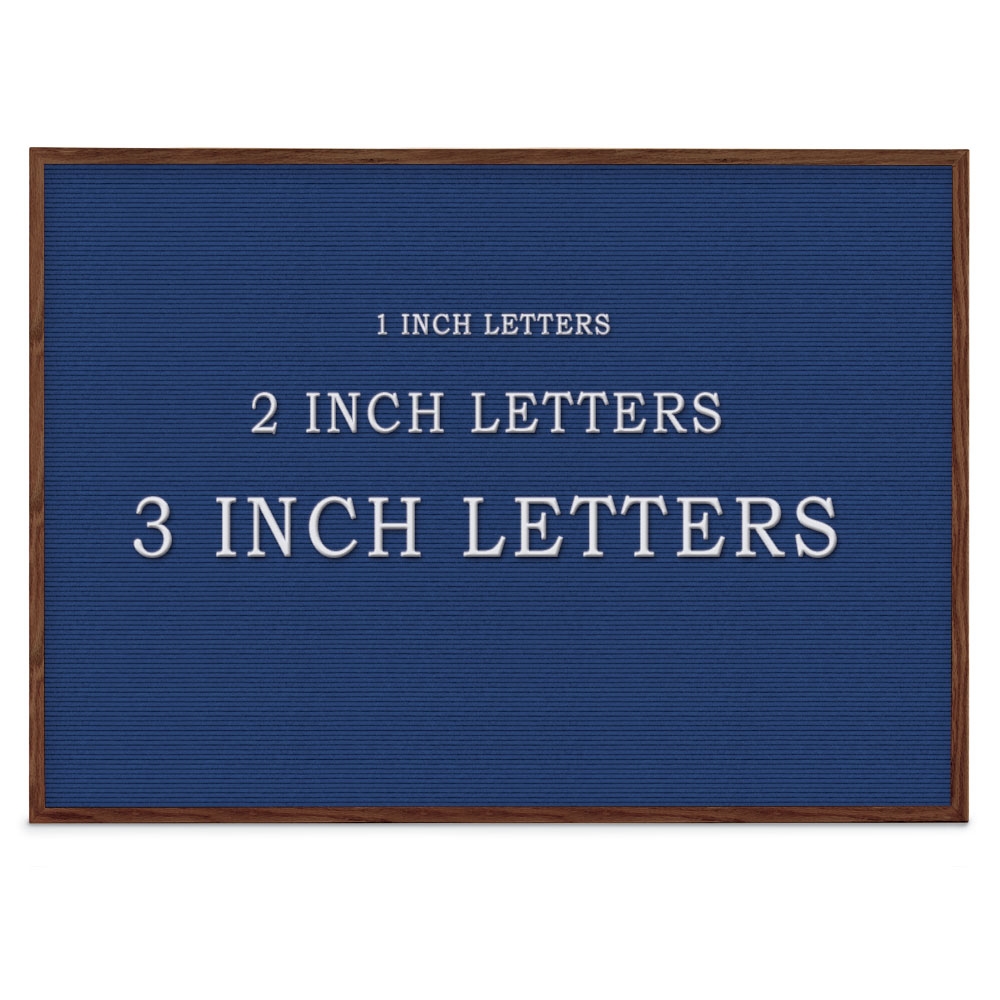 UV1204UF-WALNUT-BLUE Blue felt letterboard 48' x 36'  with Walnut Wood frame