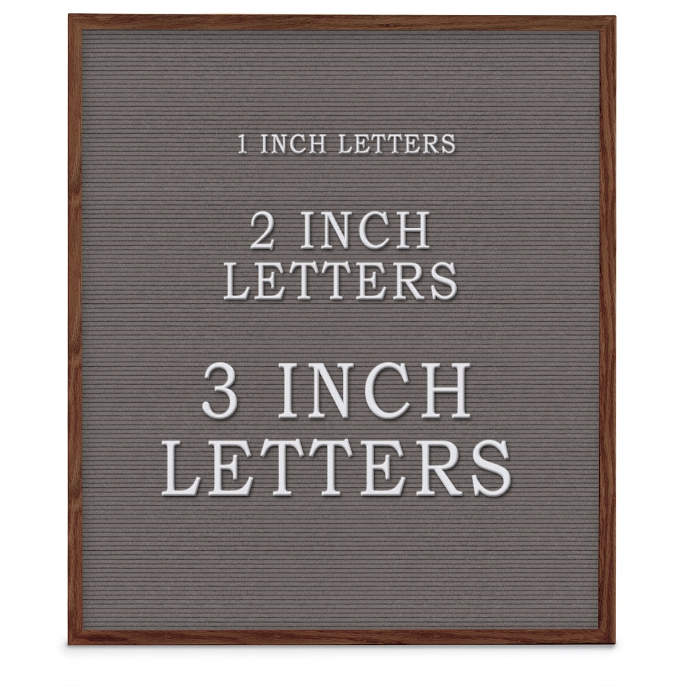 UV1203UF-WALNUT-GREY Grey felt letterboard 30' x 36' with Walnut Wood frame
