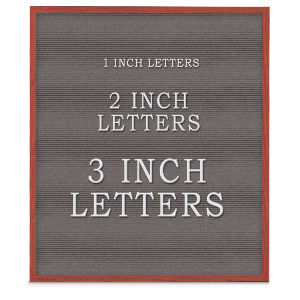 UV1203UF-CHERRY-GREY Grey felt letterboard 30' x 36' with Cherry Wood frame
