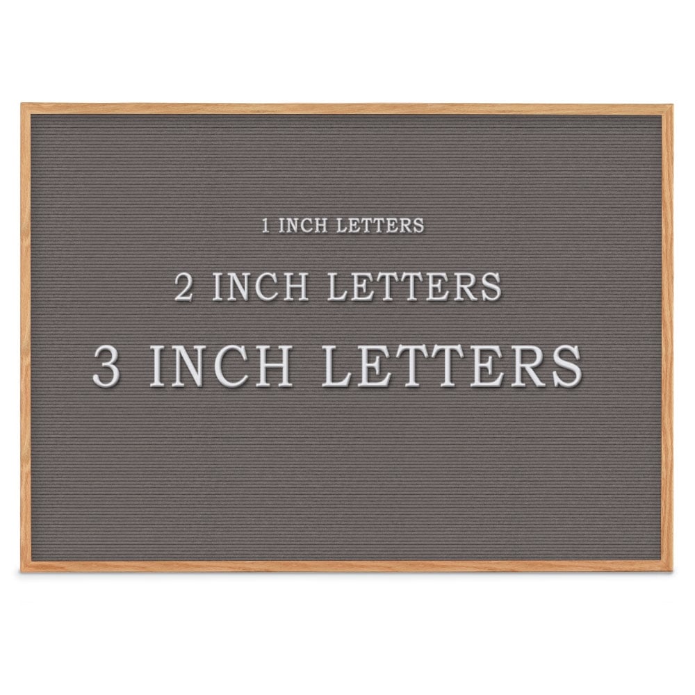 UV1204UF-LTOAK-GREY Grey felt letterboard 48' x 36'  with Light Oak Wood frame