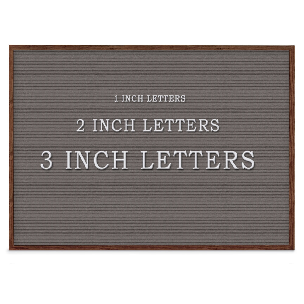 UV1204UF-WALNUT-GREY Grey felt letterboard 48' x 36'  with Walnut Wood frame