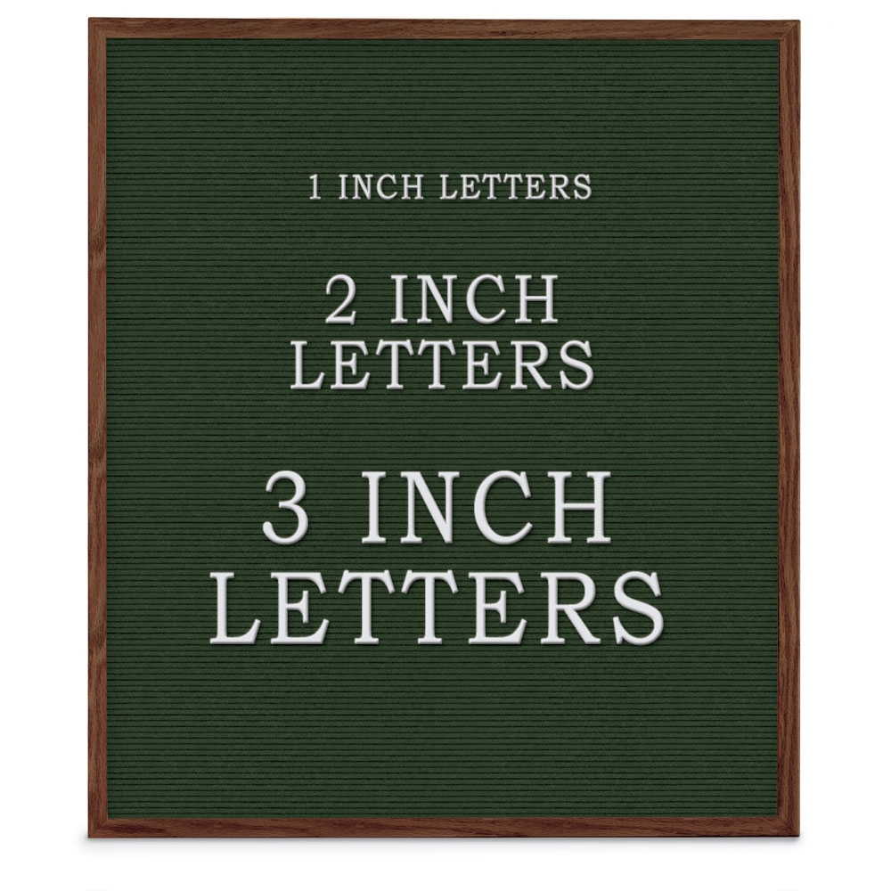 UV1203UF-WALNUT-GREEN Green felt letterboard 30' x 36' with Walnut Wood frame