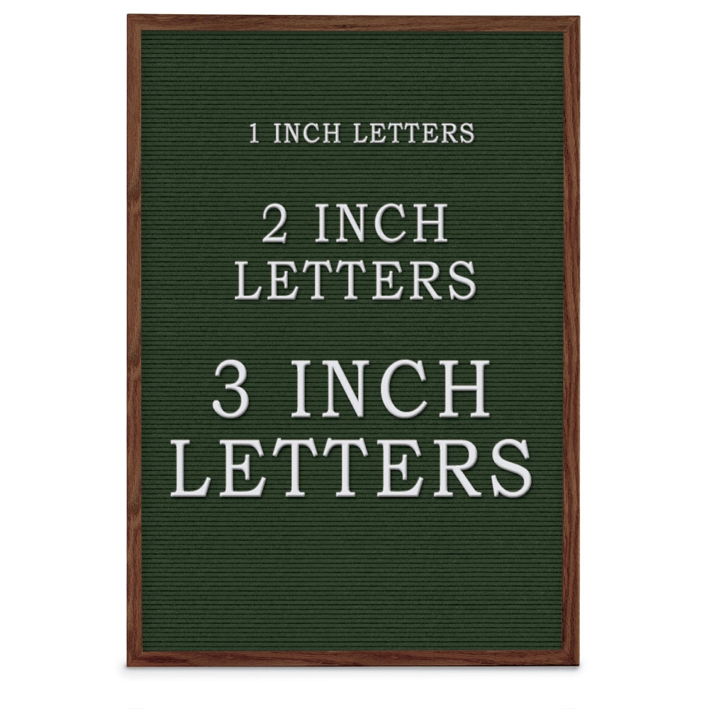 Green felt letterboard 24' x 36' with Walnut Wood frame