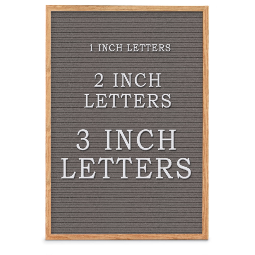 Grey felt letterboard 24' x 36' with Light Oak Wood frame